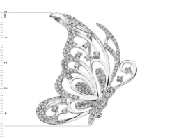 Broszka - zawieszka z białego złota z brylantami - motyl - 1,25 ct - próba 750