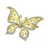 Broszka - zawieszka z żółtego złota z brylantami - motyl - 1,35 ct - próba 750