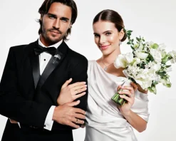 Broszka srebrna z cyrkoniami - miłorząb