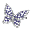 Broszka z białego złota z brylantami i szafirami cejlońskimi - motyl - próba 750