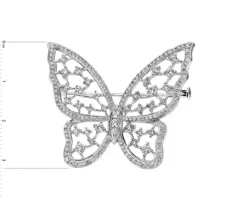 Broszka z białego złota z brylantami - motyl - 1,50 ct - próba 750