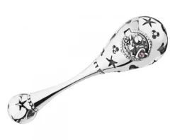 Grzechotka srebrna z kryształem - dziewczynka