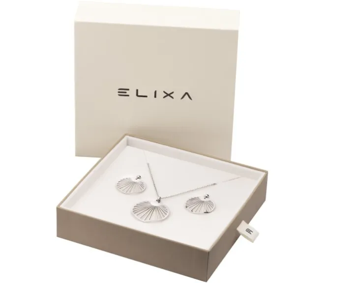 Kolczyki i naszyjnik ze stali szlachetnej - komplet - koła