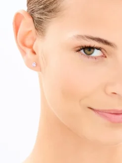 Kolczyki i zawieszka z białego złota z diamentami i ametystami - próba 375