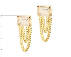 Kolczyki pozłacane ze szklanymi detalami