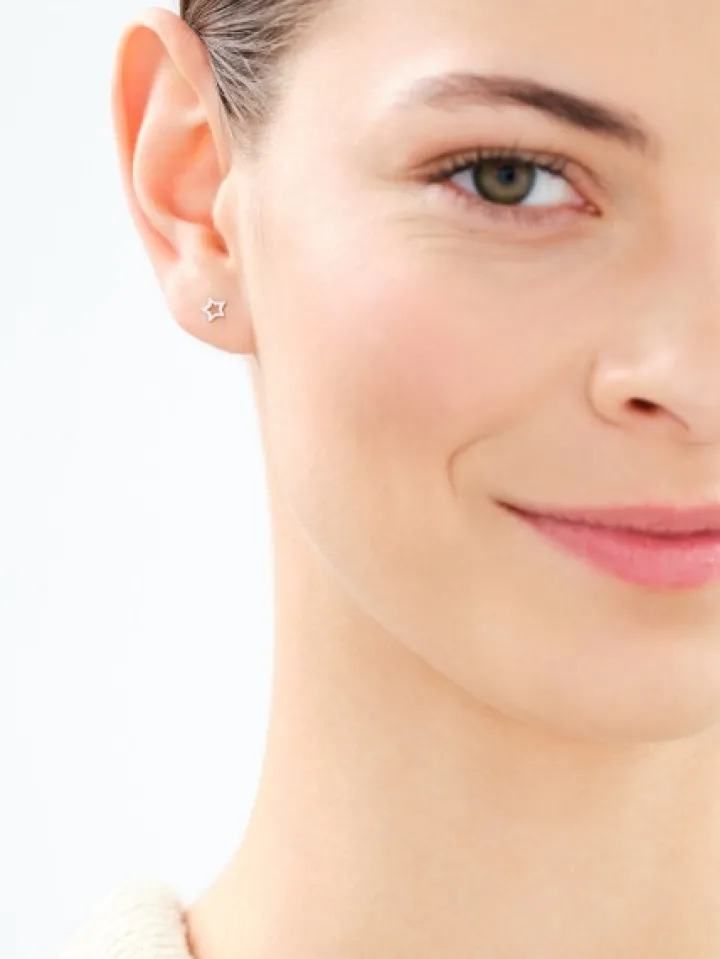 Kolczyki srebrne - gwiazdy