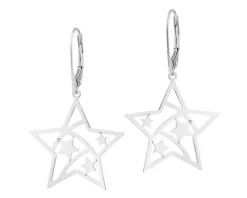 Kolczyki srebrne - gwiazdy