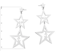 Kolczyki srebrne - gwiazdy
