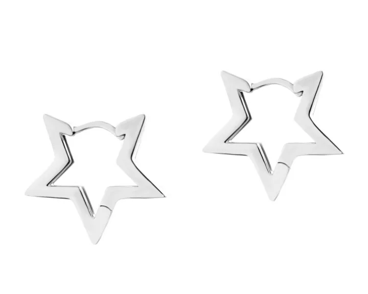 Kolczyki srebrne - gwiazdy