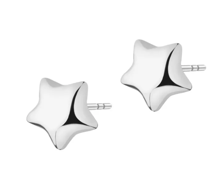 Kolczyki srebrne - gwiazdy