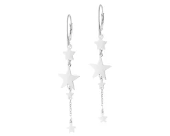 Kolczyki srebrne - gwiazdy