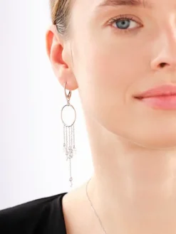 Kolczyki srebrne - koła, gwiazdy