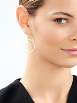 Kolczyki srebrne - koła, gwiazdy