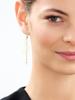 Kolczyki srebrne - Księżyce, gwiazdy