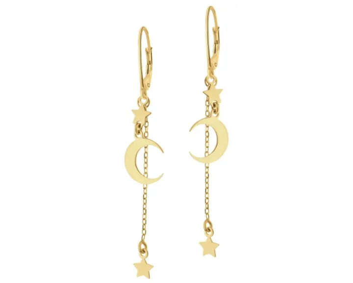 Kolczyki srebrne - Księżyce, gwiazdy