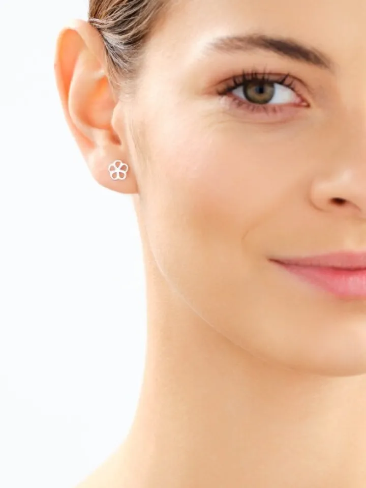 Kolczyki srebrne - kwiaty