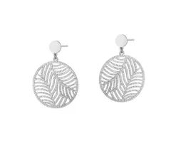 Kolczyki srebrne - liście, koła