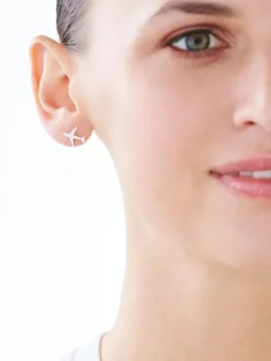 Kolczyki srebrne - samoloty