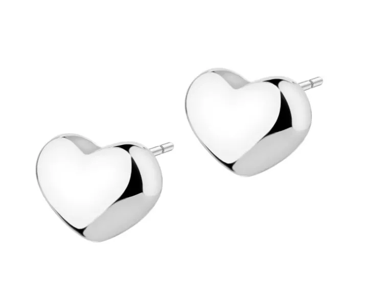 Kolczyki srebrne - serca