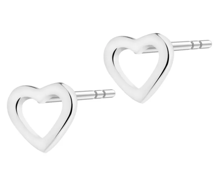 Kolczyki srebrne - serca