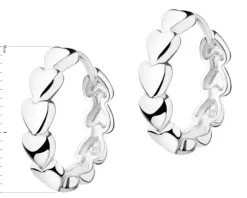 Kolczyki srebrne - serca, koła