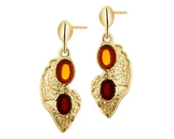 Kolczyki srebrne z bursztynem