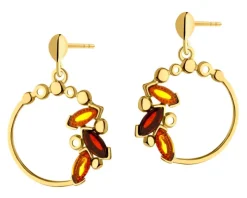 Kolczyki srebrne z bursztynem