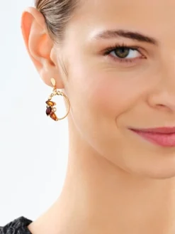 Kolczyki srebrne z bursztynem