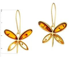 Kolczyki srebrne z bursztynem - motyle