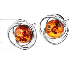 Kolczyki srebrne z bursztynem