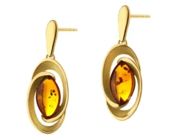 Kolczyki srebrne z bursztynem