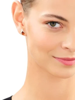 Kolczyki srebrne z bursztynem