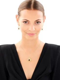 Kolczyki srebrne z bursztynem - koła