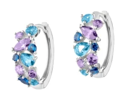 Kolczyki srebrne z cyrkoniami - koła