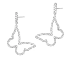 Kolczyki srebrne z cyrkoniami - motyle