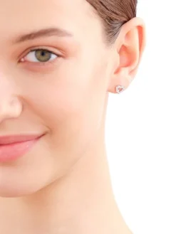 Kolczyki srebrne z cyrkoniami - serca