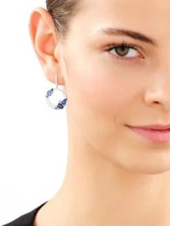 Kolczyki srebrne z cyrkoniami - koła