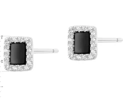 Kolczyki srebrne z cyrkoniami i emalią