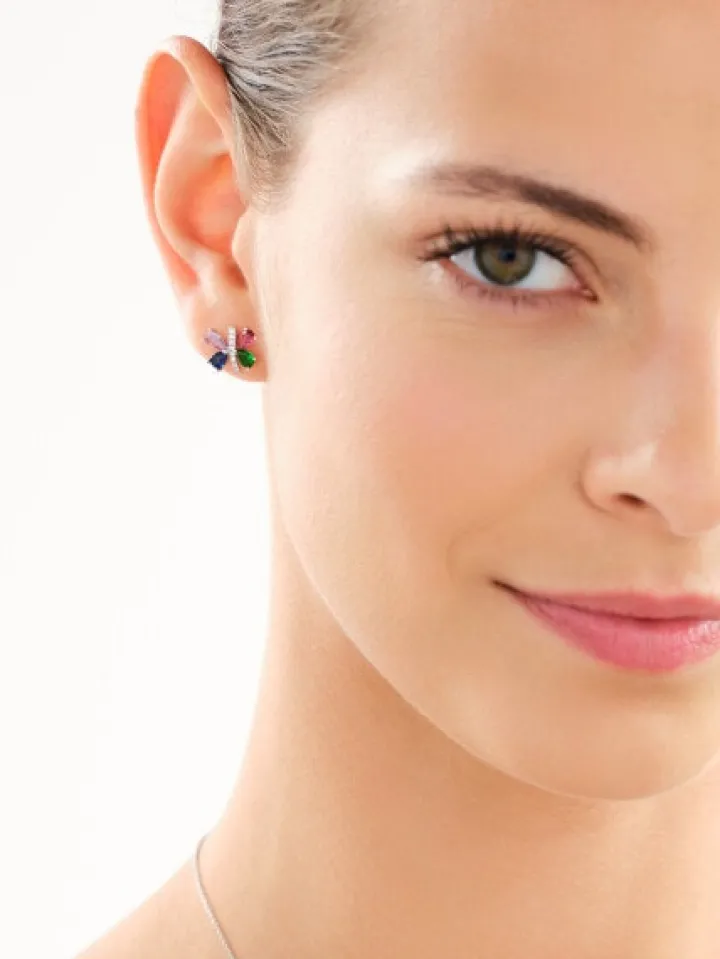 Kolczyki srebrne z cyrkoniami - motyle