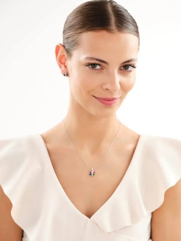 Kolczyki srebrne z cyrkoniami - motyle