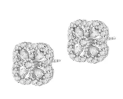 Kolczyki srebrne z cyrkoniami - rozety