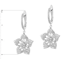 Kolczyki srebrne z cyrkoniami - kwiaty