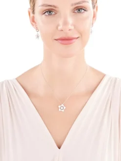 Kolczyki srebrne z cyrkoniami - kwiaty