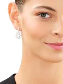 Kolczyki srebrne z cyrkoniami - rozety