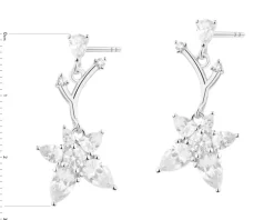 Kolczyki srebrne z cyrkoniami - kwiaty