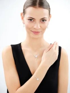 Kolczyki srebrne z cyrkoniami - kwiaty