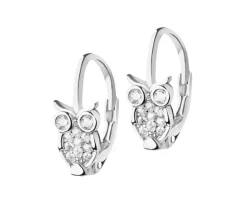 Kolczyki srebrne z cyrkoniami - sowy