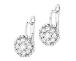 Kolczyki srebrne z cyrkoniami - rozety