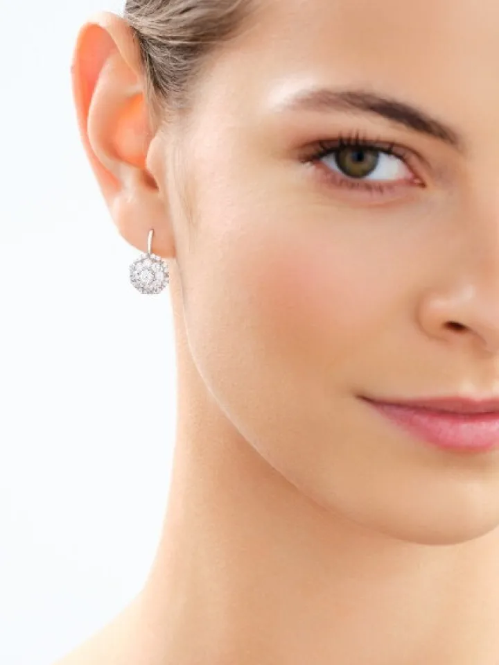 Kolczyki srebrne z cyrkoniami - rozety