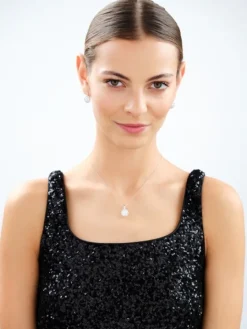 Kolczyki srebrne z cyrkoniami - rozety